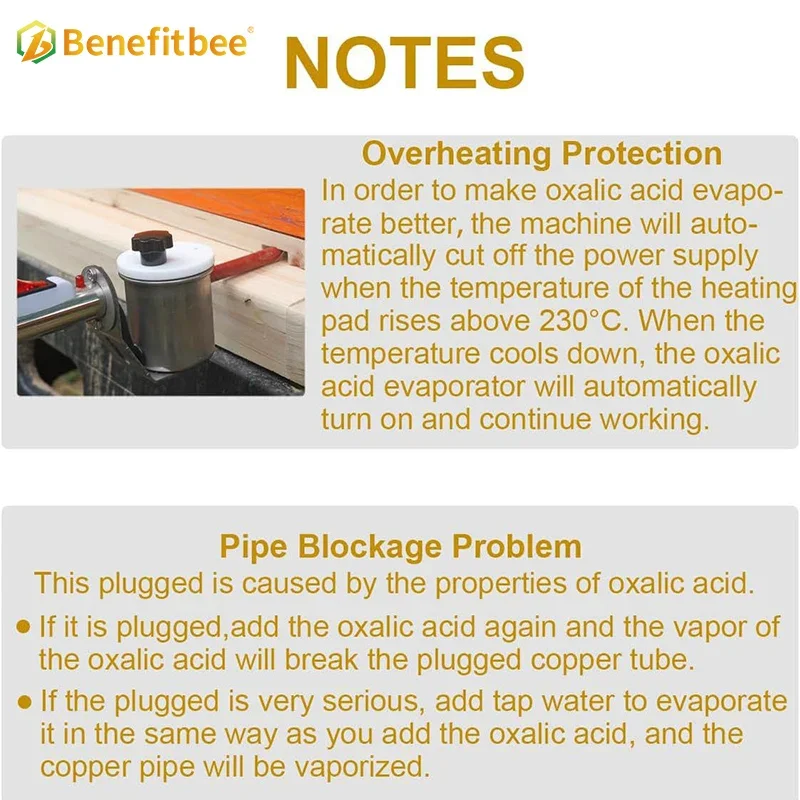 معدات تربية النحل مبخر حمض الأكساليك رذاذ حمض الأكساليك