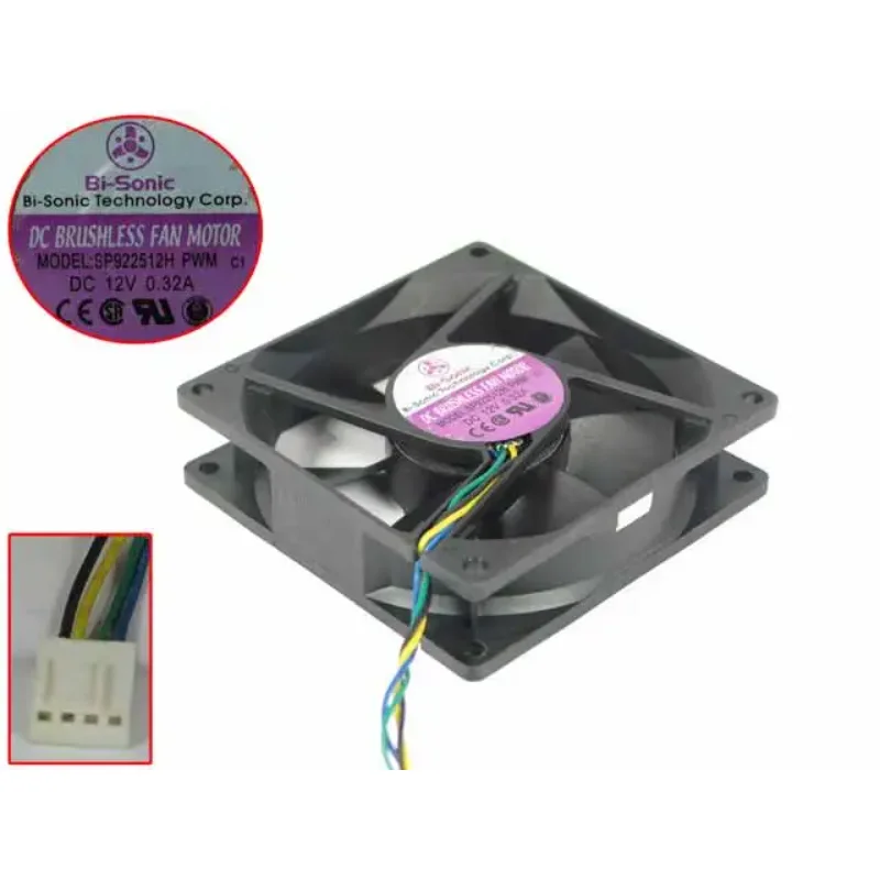 Bi-Sonic SP922512H DC 12 V0.32A 90x90x25mm 4-Wire Server Cooling Fan