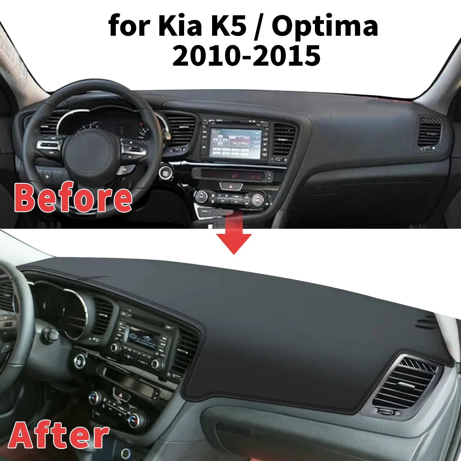 for KIA K5 Optima 2010-2014 2015 Dashboard Cover Sun Shade Protector Dashmat Anti-Glare UV Block Carpet Mat Automotive Dash Mat