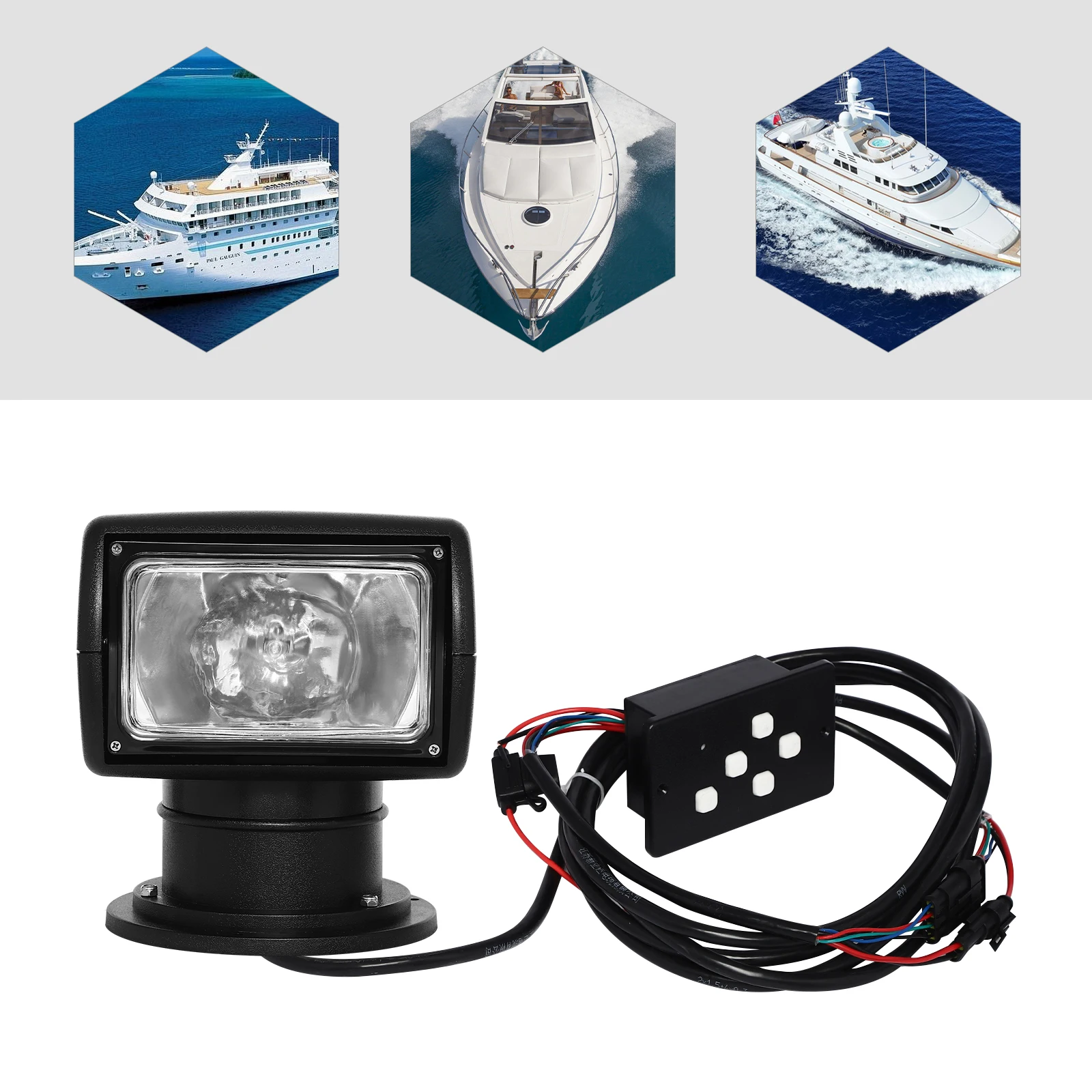 

100w 2300lm Searchlight Marine Spotlight, Dc 12v Truck Roof Mounted Spotlight, Rotating Up And Down 72 °+360 ° Left And Right
