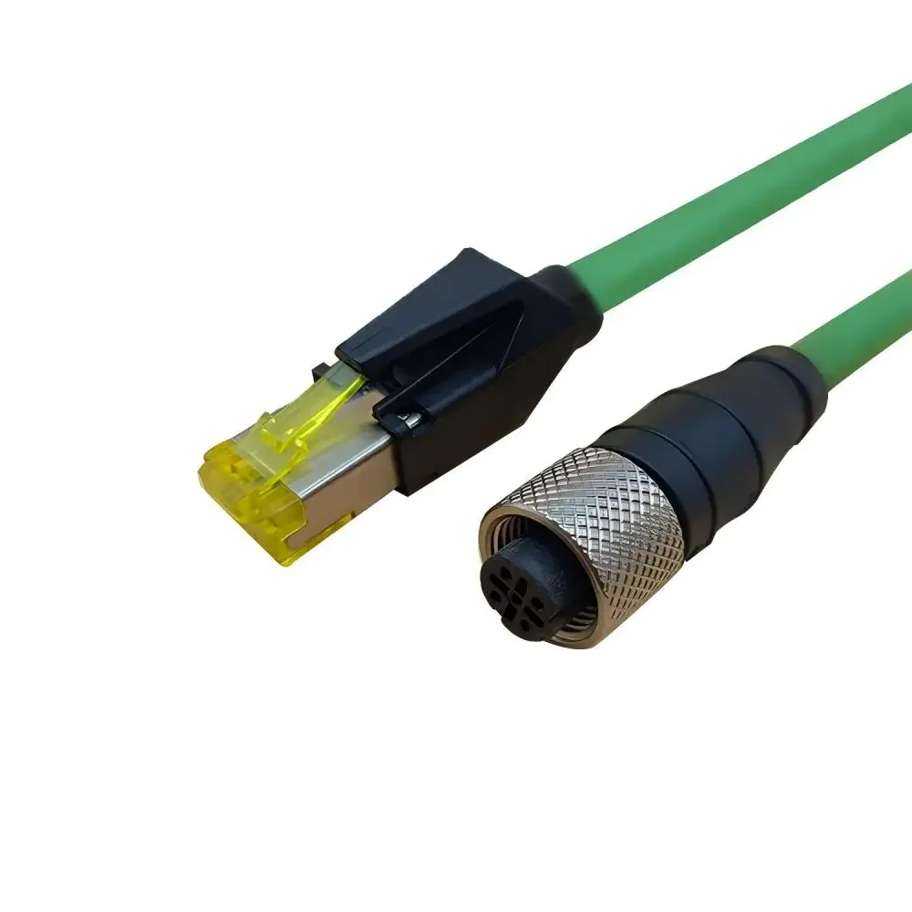 

M12 5Pin Female D Code-8P4C Crystal Head,Seven Type 4Pin Industrial Network Cable