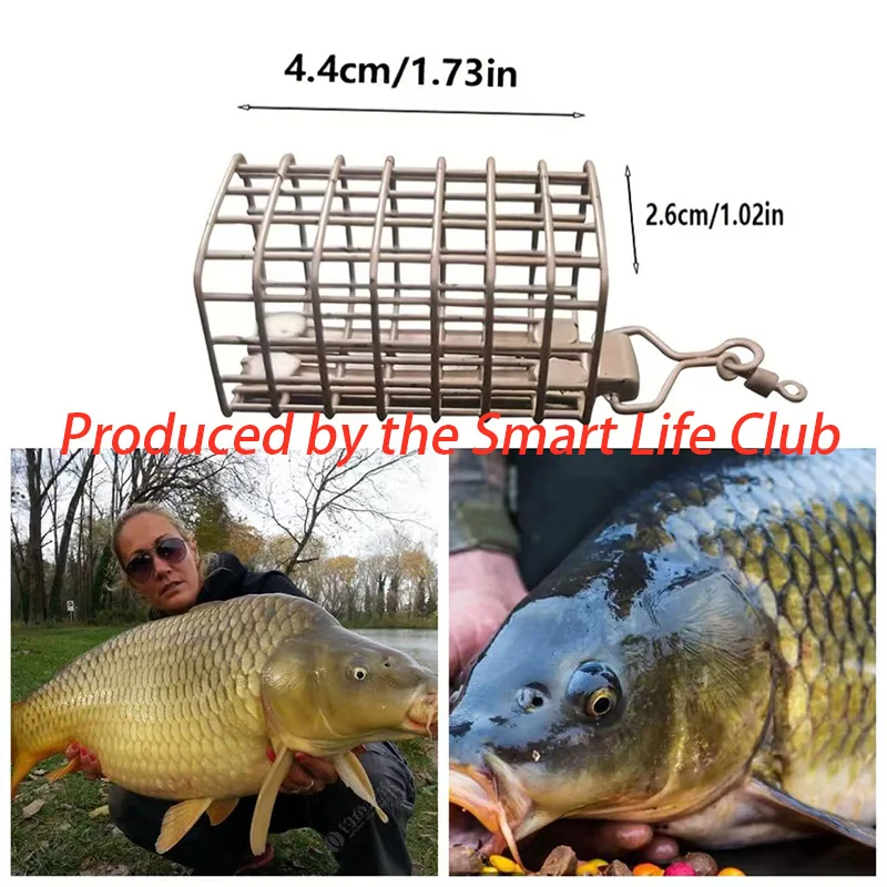 New Fishing Bait Cage, 30G/40G/50G/60G Square Fishing Bait Cage, Equipped with Lead Sinker and Bait Device, Stainless Steel Mesh Frame, Sturdy and Durable. Easy to Store Bait and Quick to Assemble, Bait Organizer, High-Quality Fishing Accessories. view 3
