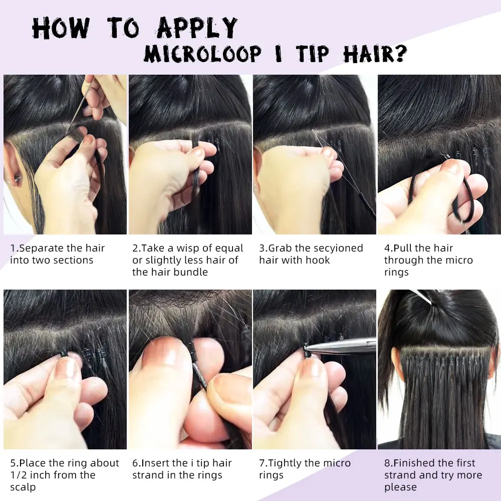 Water Wave I Tip Microlink ต่อผมมนุษย์สําหรับผู้หญิงสีดําธรรมชาติ Curly อิตาเลี่ยน Keratin Capsule Micro Ring Hair Extension