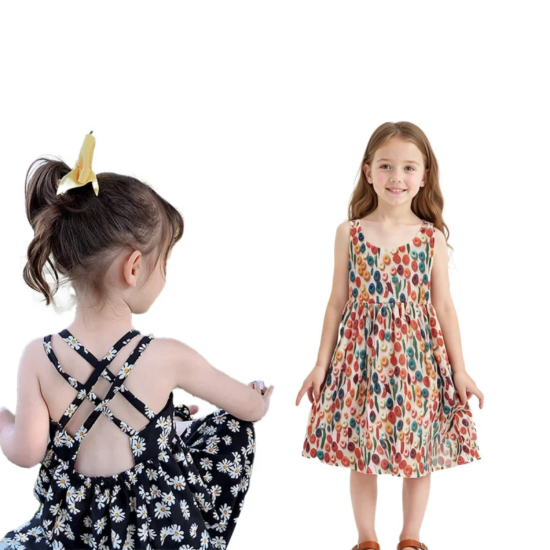 

Girls Daisy Floral Dress2025Children's Summer New Strap Princess Dress Wholesale for Toddlers and Young Children