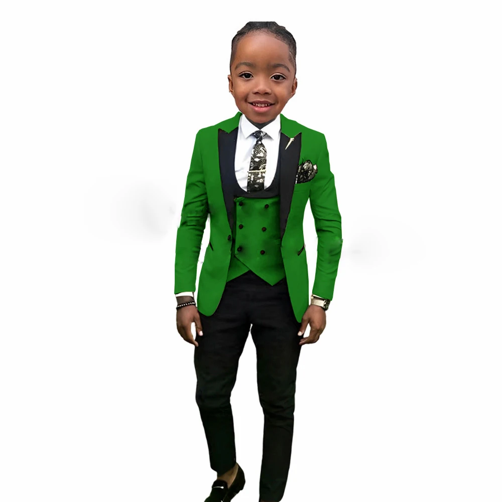 2023 New Classic 3-Piece Suits for Boys Gentleman Stylish Boy's Formal Outfit For Kids Blazer Vest And Pants For Party