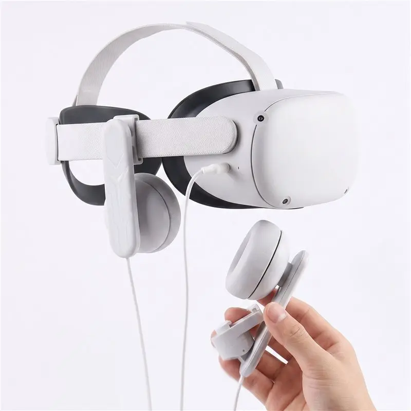 DTB7 8X Clip-on Hanging Headphones Comfortable Sound Enhancer White for Quest 2/ VR Headsets Enhance Pleasure