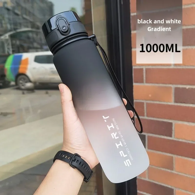 500ml/650ml/1000ml Sports Water Bottle Leak Proof Colorful Plastic Cup Drinking for Outdoor Travel Portable Gym Fitness Jugs