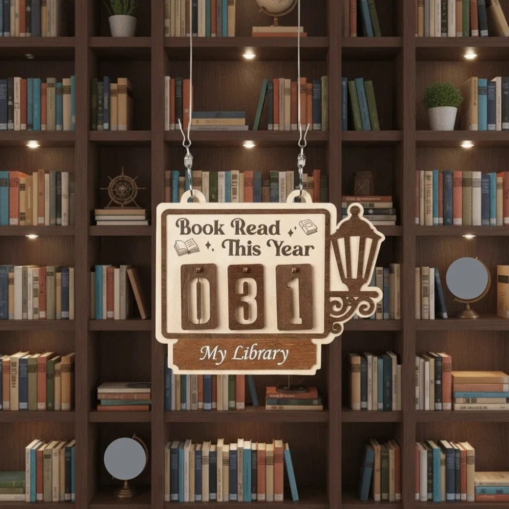 Hanging Books Read Tracker Books Read This Year Personalized Bookshelf Counter Bookish Decor Reading Counter