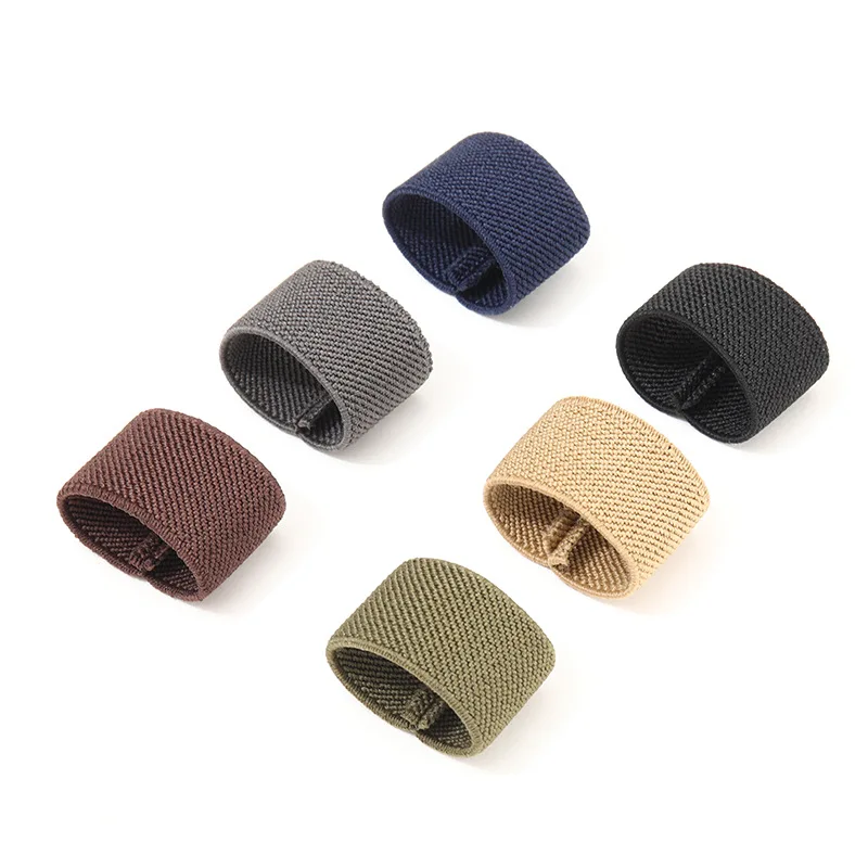 Elastische Nylongürtel Schlaufe Bund Elastizitätsring Feste Schnalle Hosengürtelschlaufen Keeper Gurtband Gummiband Schwanzclip – Detail 2