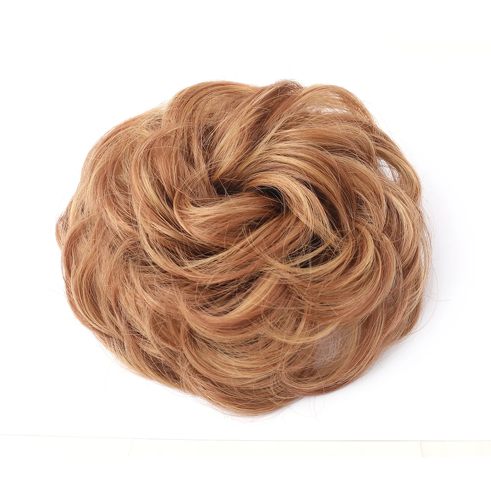 Großes, unordentliches Dutt-Haarteil, gewellt, lockig, Haargummis, synthetischer Chignon, Pferdeschwanz, Haarverlängerungen, gefälschter Chignon, Hochsteckfrisur-Haarteile für Frauen