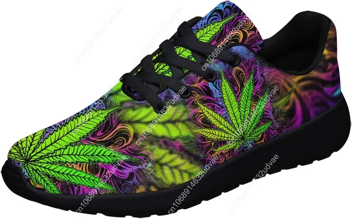 

Обувь Marijuana Weed Leaf, мужские и женские персонализированные кроссовки для бега по пересеченной местности, прогулочная теннисная обувь с листьями конопли