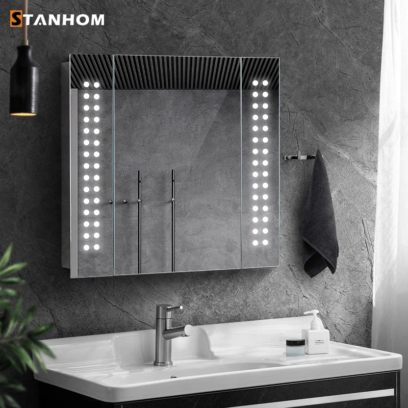 Bathroom Waterproof Led Vanity Mirror Cabinet view 3