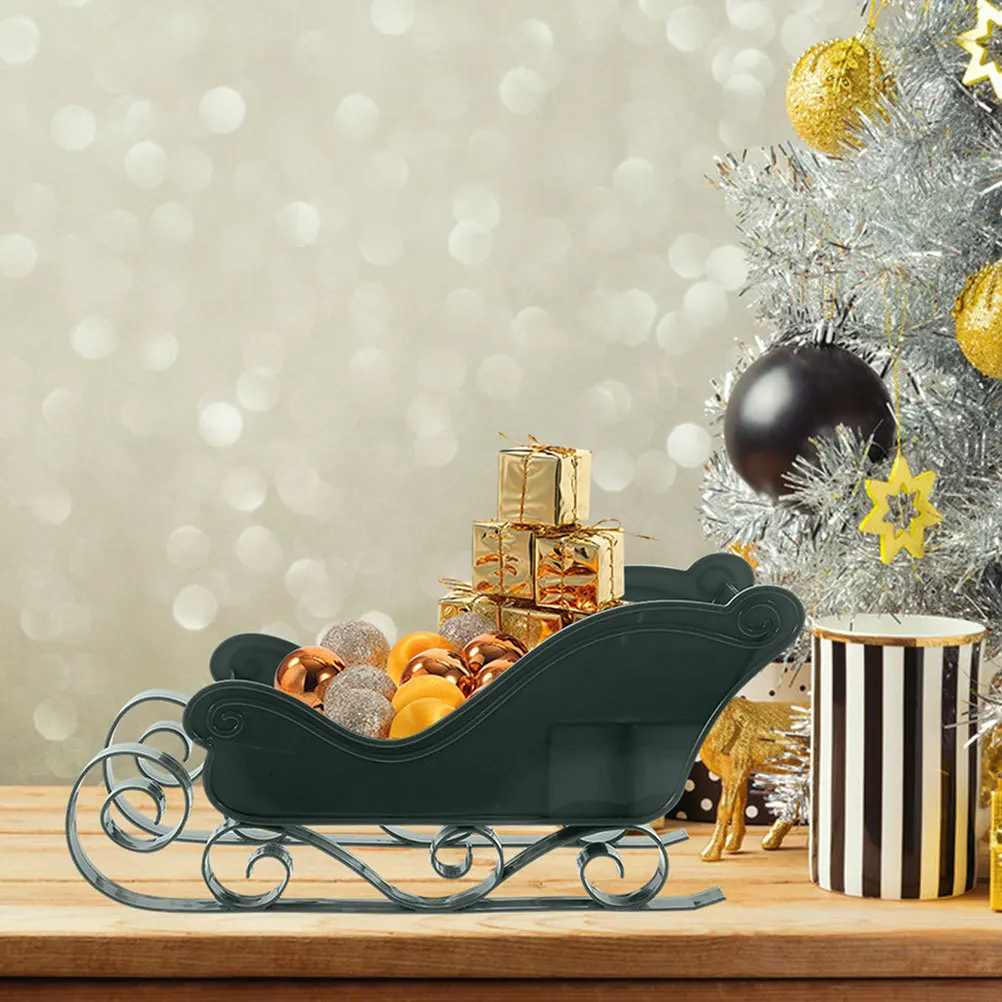 

2Pcs Christmas Sleigh Ornament Miniature Sleigh Decoration Tabletop Holiday Party Favor Festive Xmas Decor Desktop Decor
