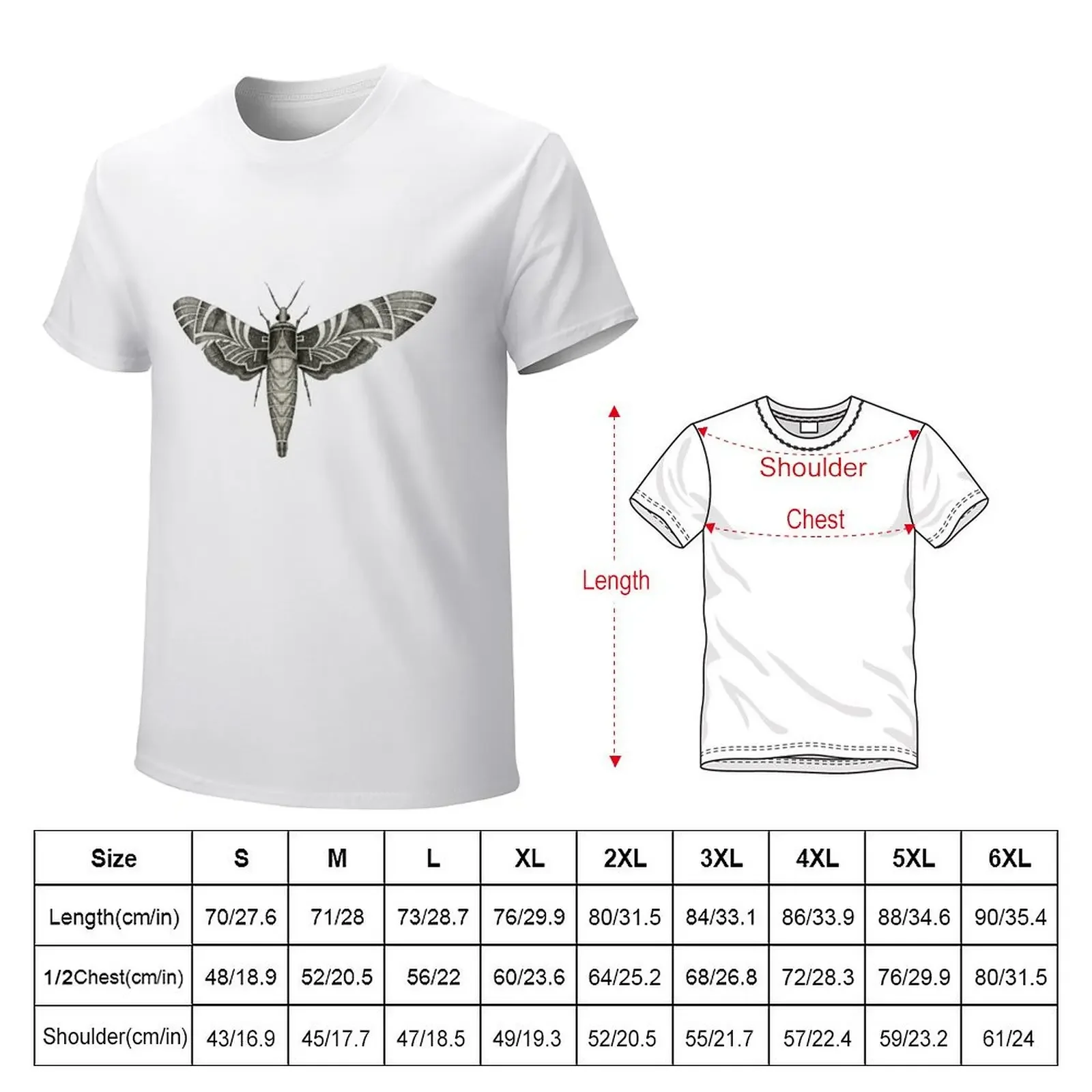 Moth T-Shirt vintage clothes graphic t shirts blacks plain white t shirts men