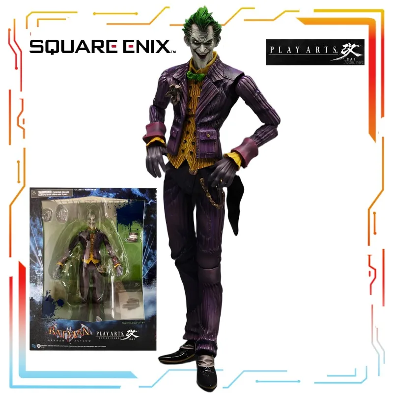 SQEX Original PlayArts Transforms Into Movable Dolls Arkham Asylum Joker Anime Action Figure Model Toys Model Gifts for Boys