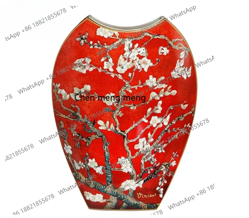 Vase tabletop ornament, living room home ceramic flower ornament 5