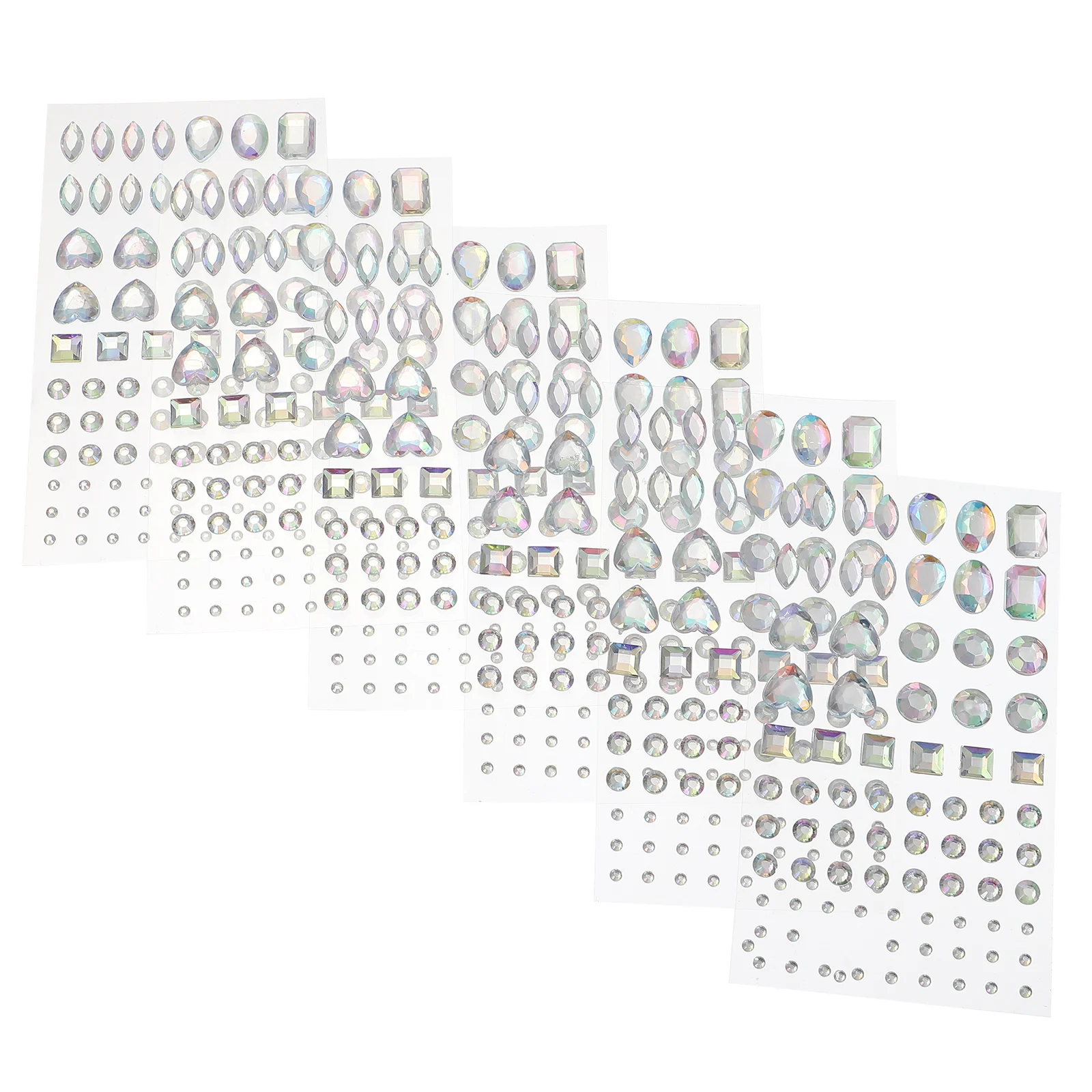 6 Sheets Diamond Kit Stickers Rhinestones Applique Acrylic Red for Crafting