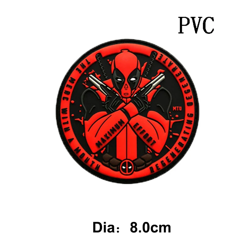 Bordado de Spiderman Deadpool, pegatinas mágicas, Parche de gancho y bucle, dibujos animados de Marvel, anime, nueva ropa de PVC, sello de moral de