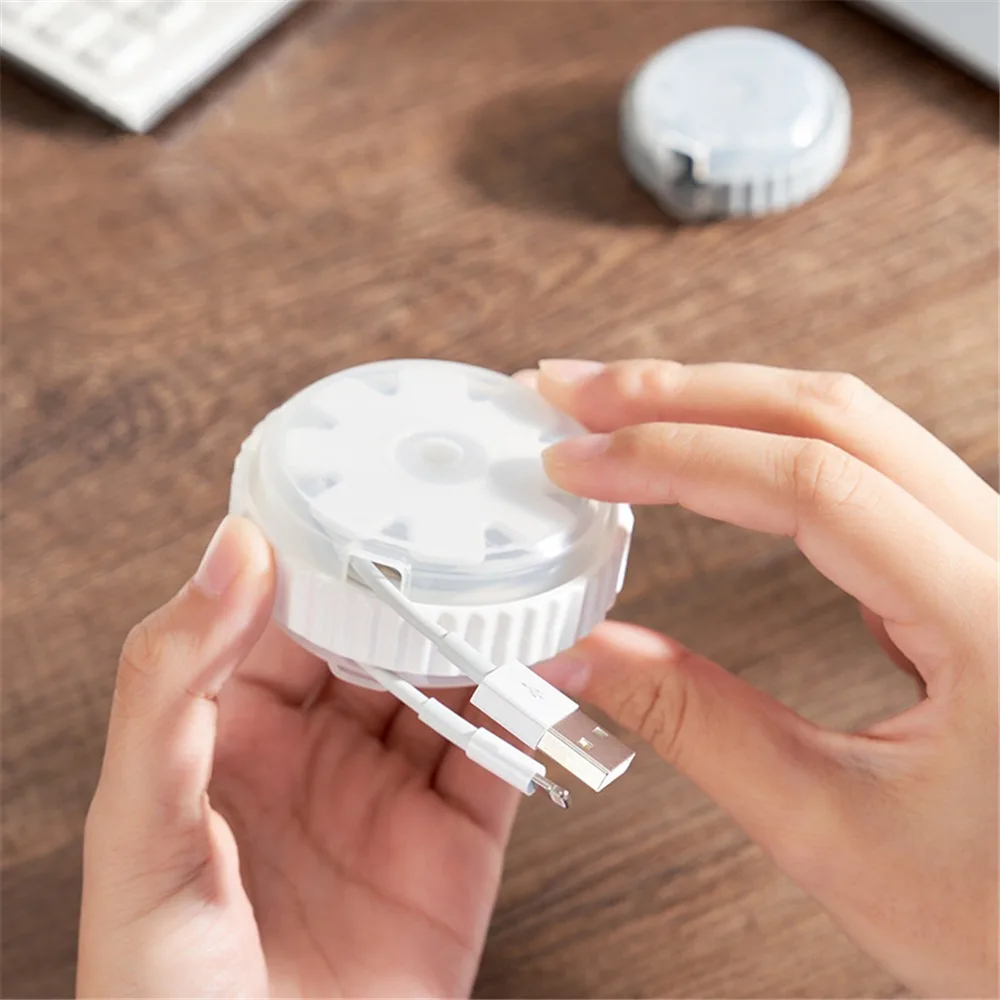 Junction Box Organize Cables Reel Charging Cable Storage Data Cable Collection Line Desktop Cable Organizer Reel Disc Orderly