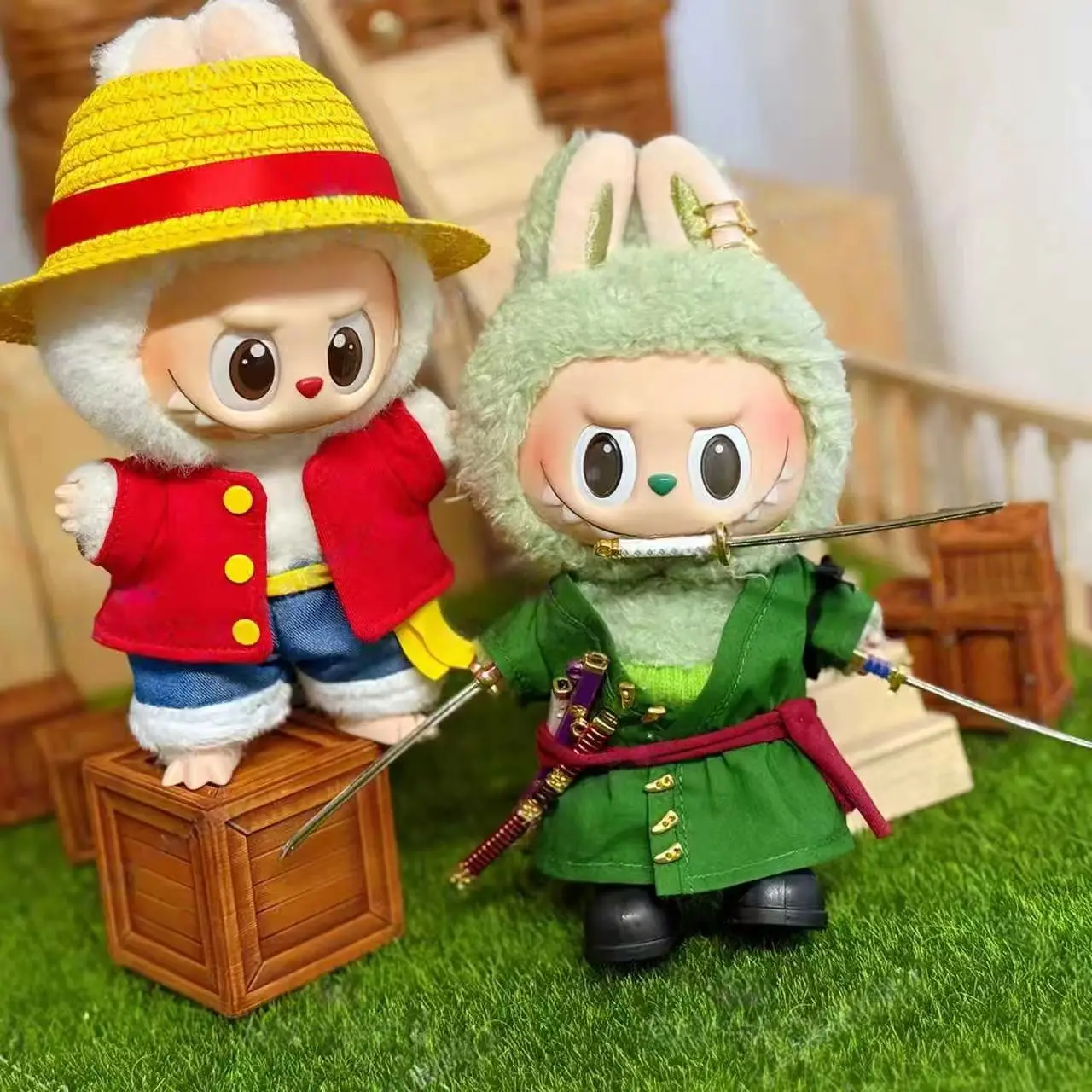 

(Только одежда) Цельный наряд Зоро 17 см, серия 1, 2, 3, кукольная одежда для Labubu, аниме-стиль, коллекционный костюм