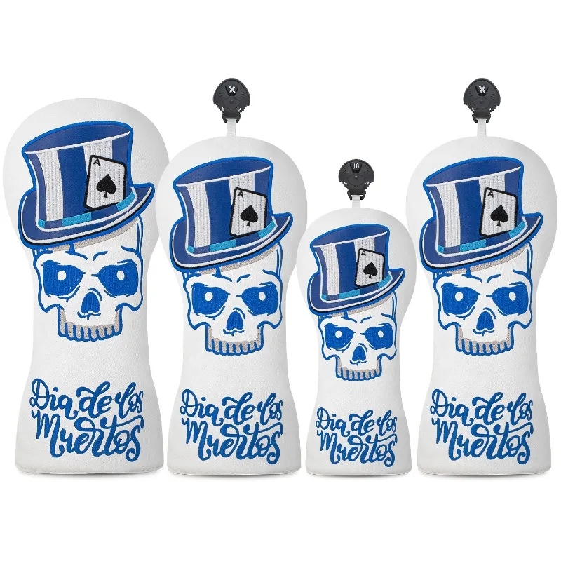 غطاء رأس نادي الجولف، قبعة زرقاء داكنة وتصميم جمجمة، مقاوم للغبار ومتين، إكسسوارات جولف، توفر أفضل حماية