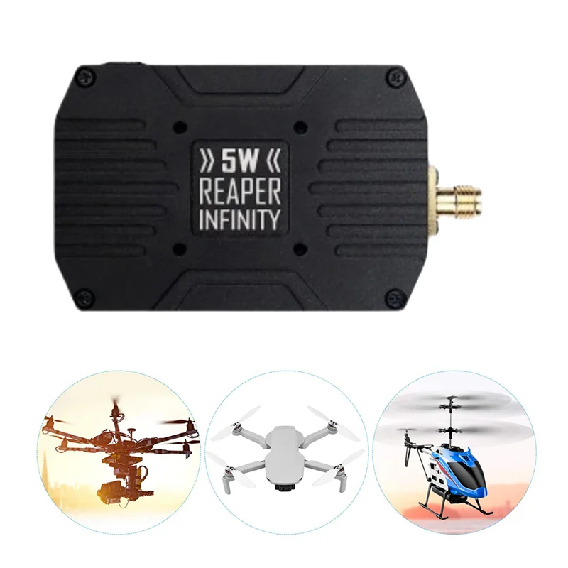 5,8G 5 Вт VTX 40CH 5000 МВт передатчик дальнего действия передатчик встроенный микрофон и вентилятор 9-36 В для FPV дрона дальнего действия