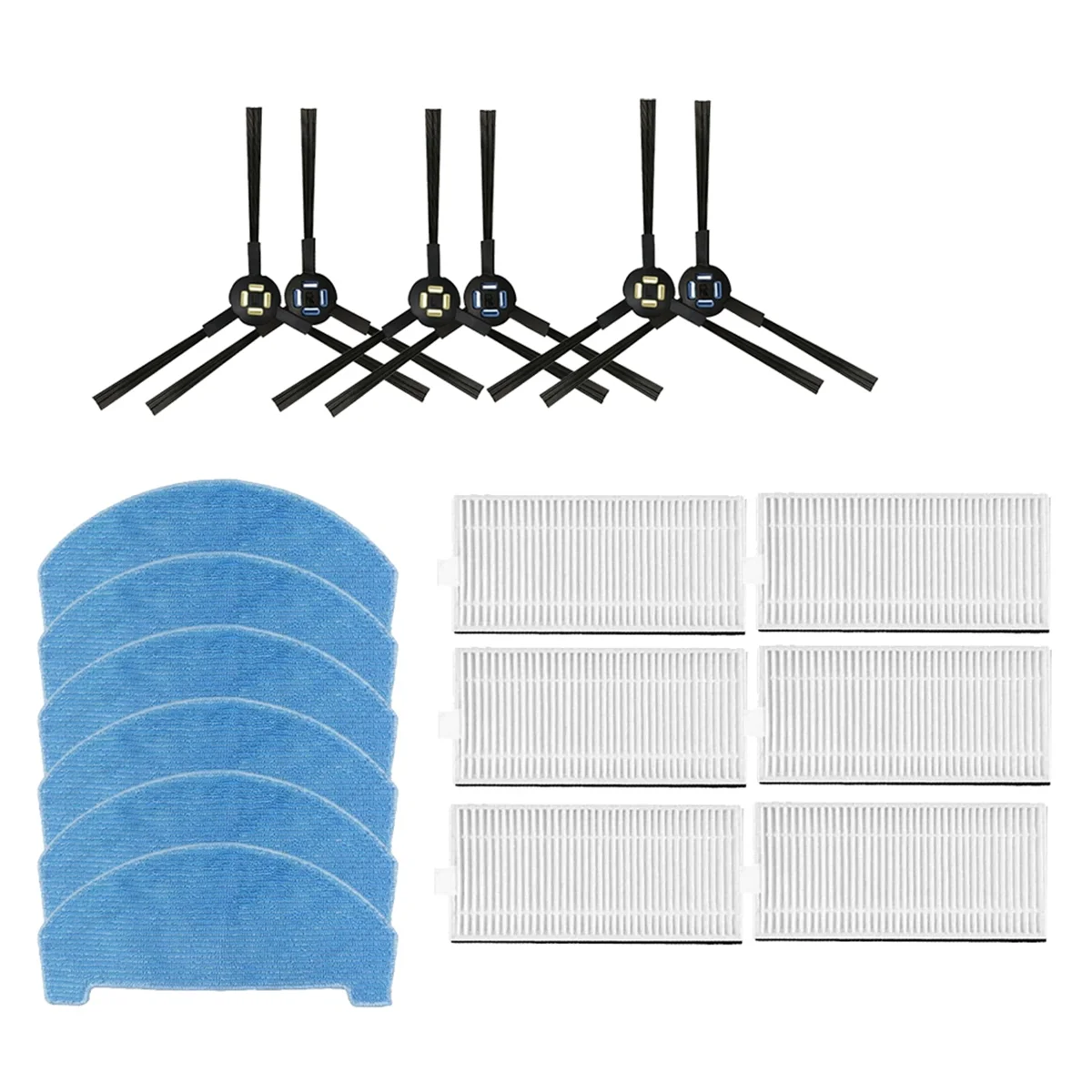 18 Pcs Side Brush Mop Filter for ILIFE V3X  ing Robot Cleaner Parts Replacement