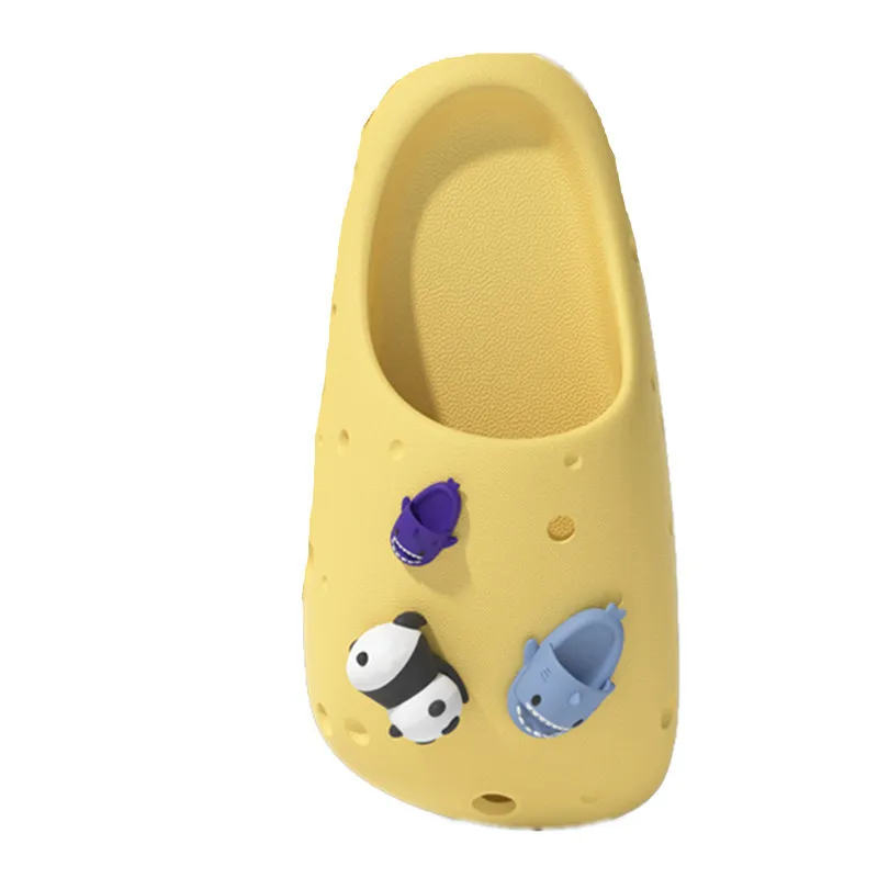 Cheese DIY Hole Shoes Women Man Thick Soles Slipper Outside 2023 Summer Indoor Anti Slip Non Odorous Soft Sole Couple Slippers