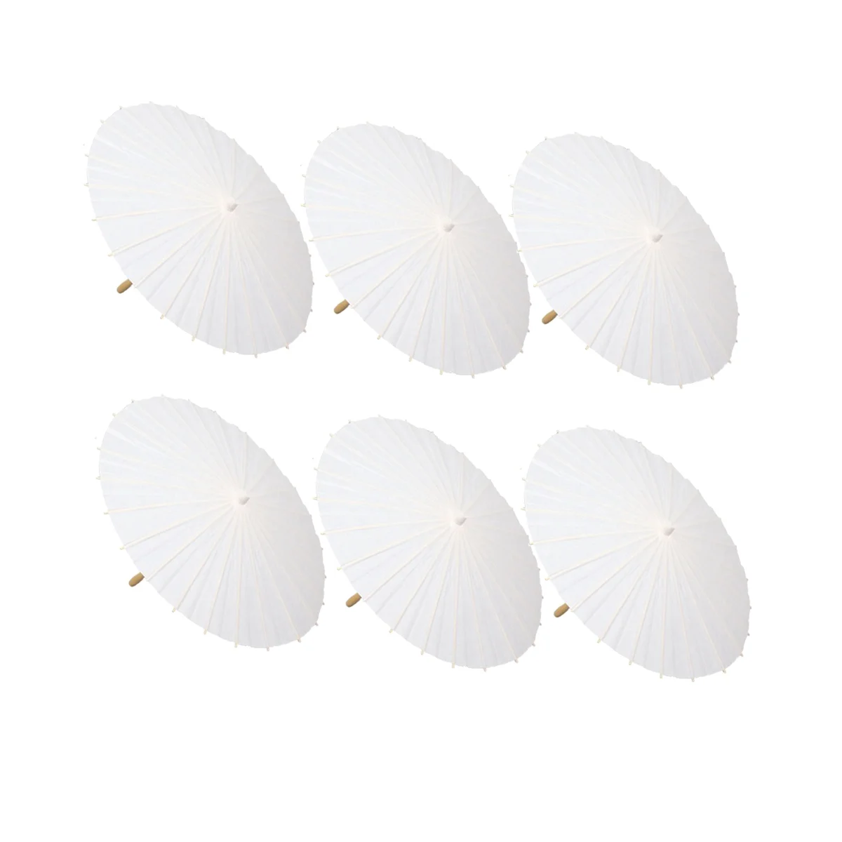 

6PCS Paper Parasol Wedding Umbrella Party Favor 84cm Bamboo Umbrellas for Bridal Shower Centerpieces Photo Props