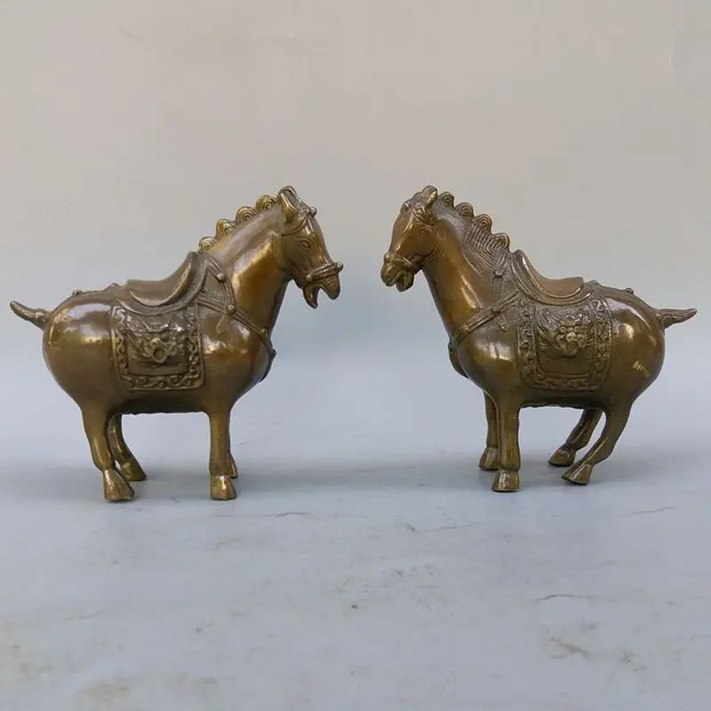 Pure copper , small , Tang tri-color , zodiac horse, metal craft ornament