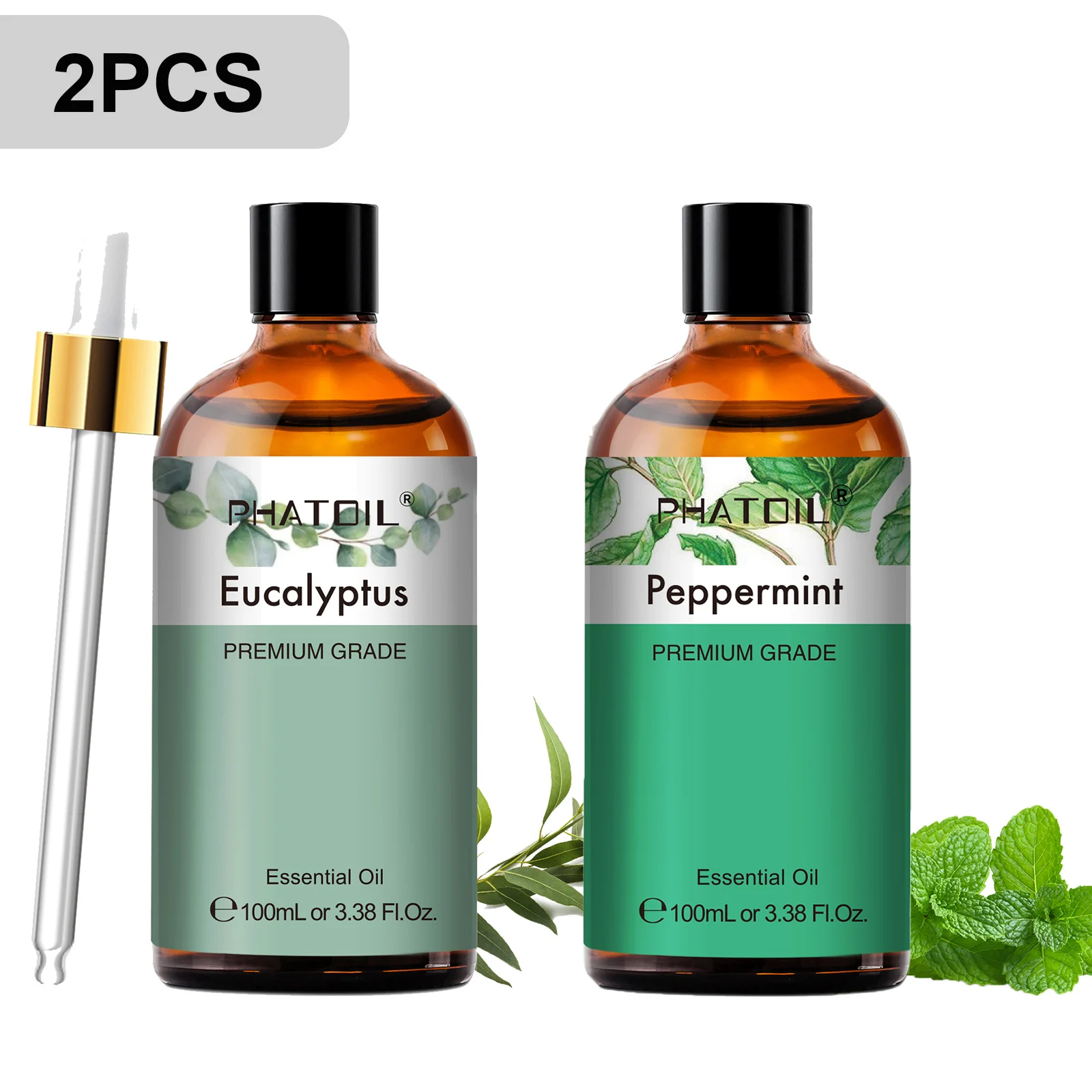 PHATOIL 100ml Premium etherische olie Sandelhout Lavendel Eucalyptus Pepermunt Citroengras Vanille Aromatherapie etherische oliën