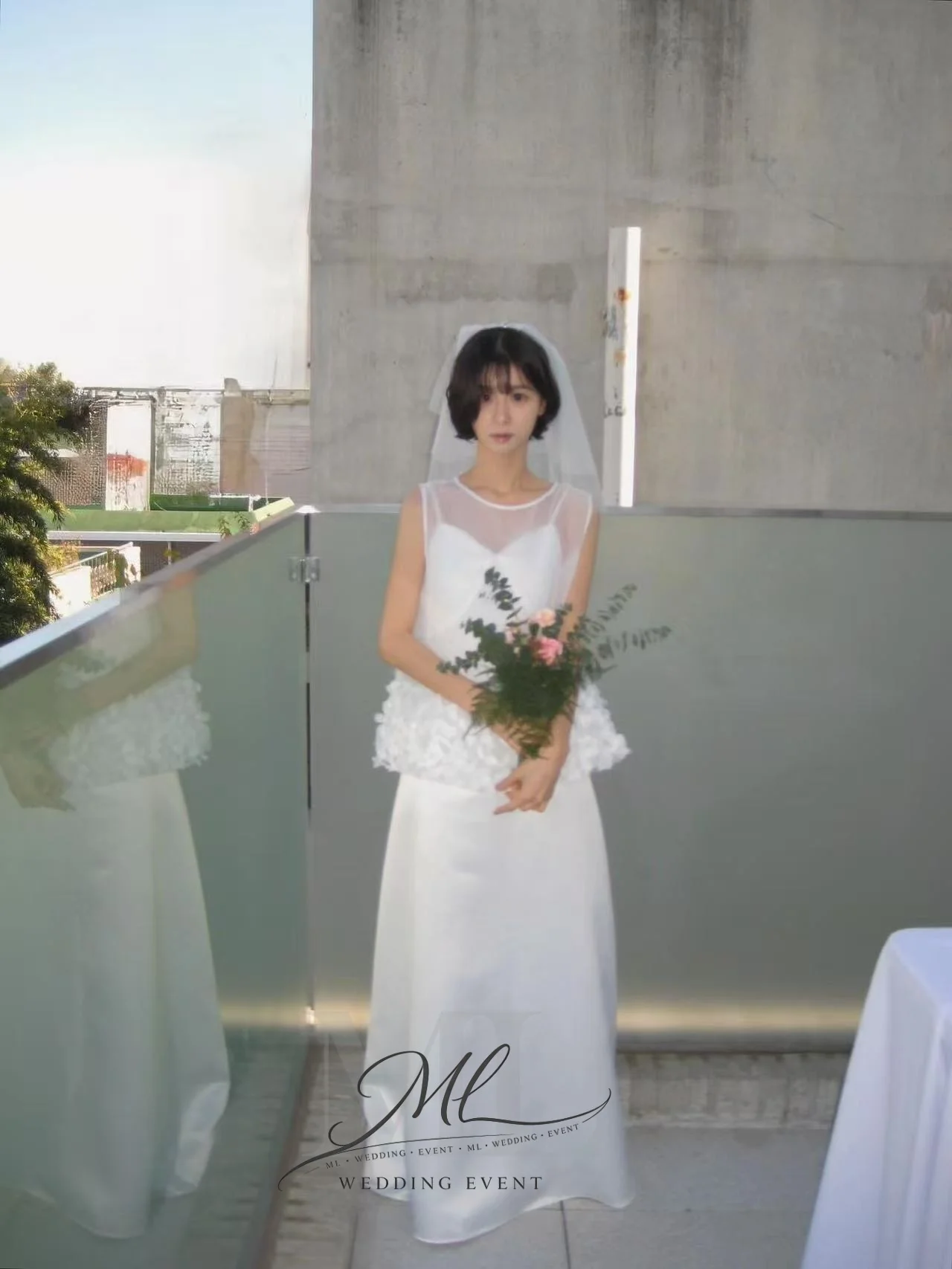 

ML 2026 Elegant White Two Pieces Formal Party Dresses 웨딩드레스 Korea Women Photo shoot Floor Length Bride Gowns Customized