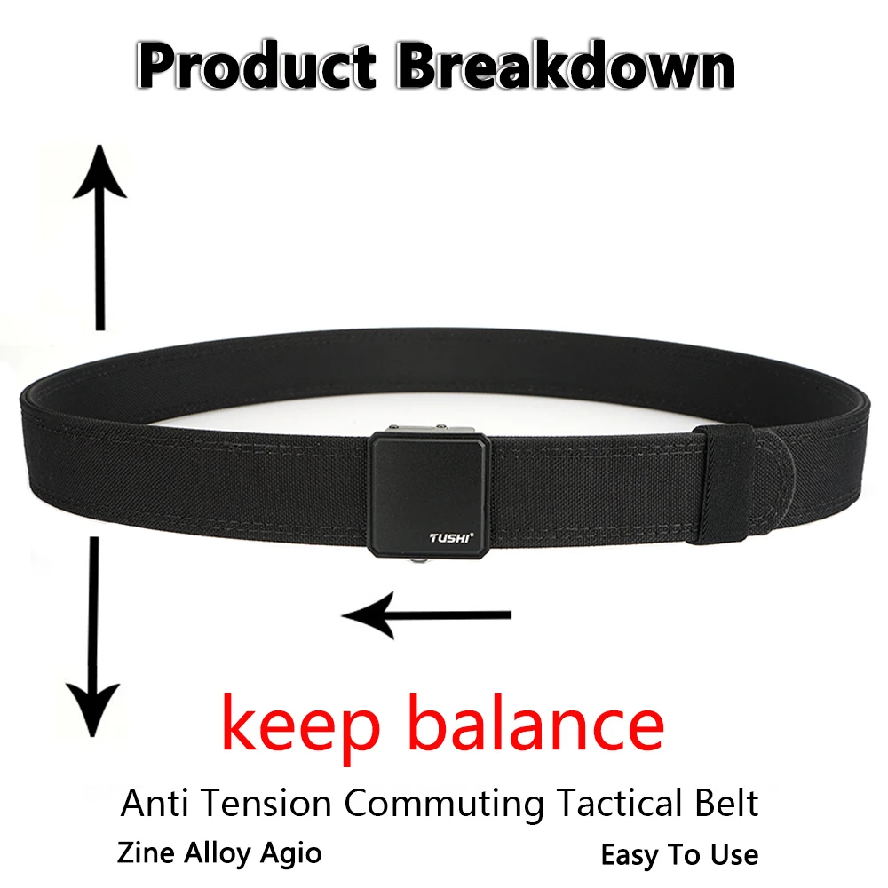 Tushi cinto tático rígido multifuncional para homens fivela de metal casual cinto de arma multi-tamanho cinto de trabalho rígido acessórios militares