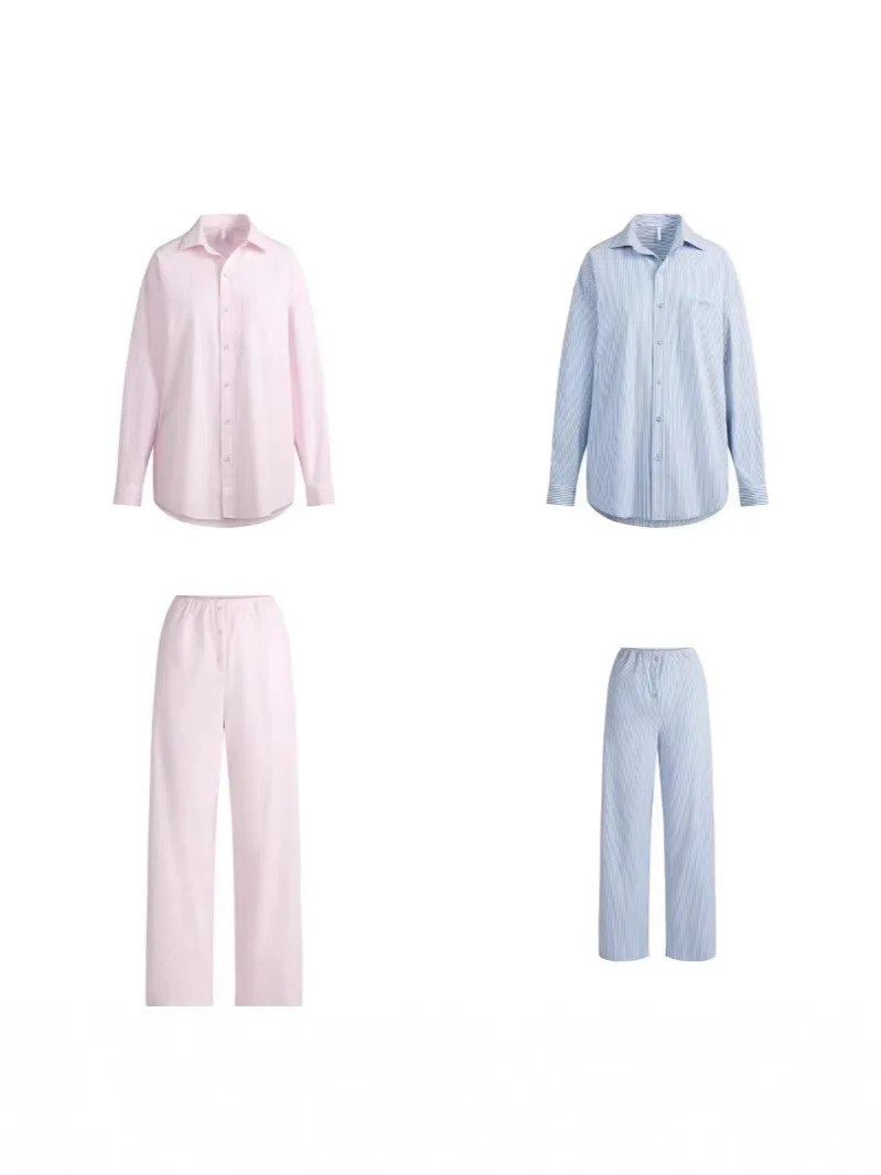 

Pink Striped Wide Leg Pants Spwear Women Summer Loose Casual Trousers Outdoor Walking Long Trousers Faion Set Casual Sle