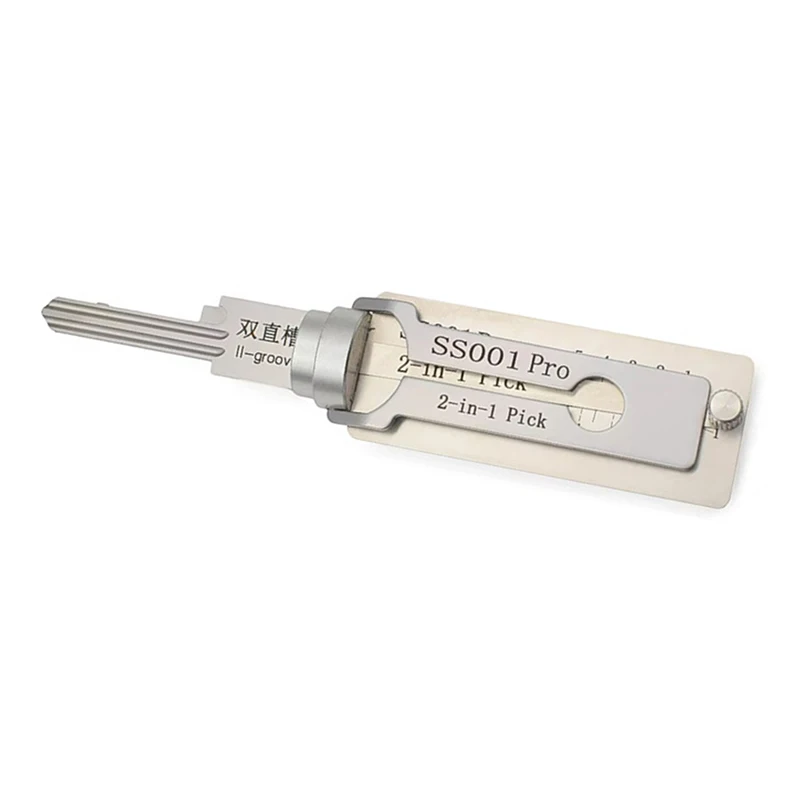 2-in-1 SS001 Stainless Steel Key Decoder Portable Precision Hook And Pickup Hand Tool O-ring Pickup Kit Lock Decoder Repair Tool