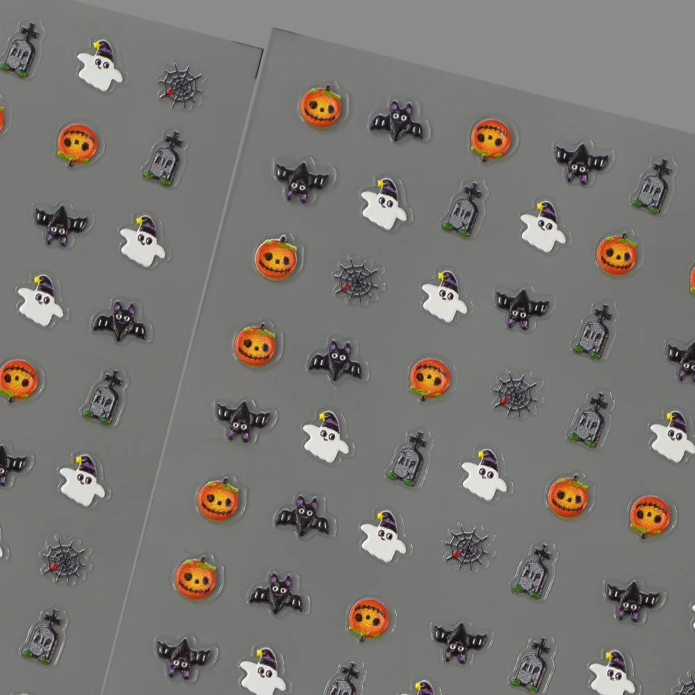 1/5/10pcs Zucca Fantasma Pipistrello Adesivi Per Unghie 5D In Rilievo Halloween Unghie artistiche Adesivi Manicure FAI DA TE Decorazione autoadesiva Decalcomanie