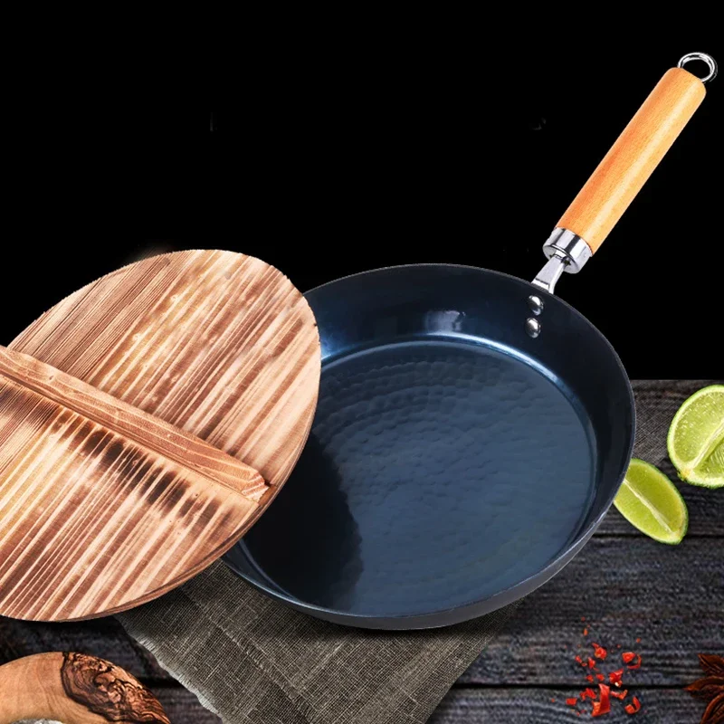 24/26cm Non-Stick Frying Pan Iron Skillet Pre-Seasoned Wok Fry Pans for Steak And Omelette Kitchen Cookingware