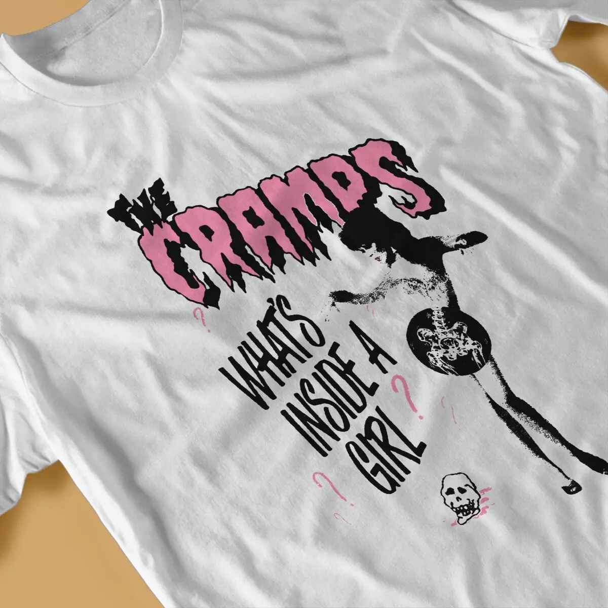 What\'s Inside A Girl T-Shirt for Men The Cramps Vintage 100% Cotton Tees O Neck Short Sleeve T Shirt Gift Idea Clothes