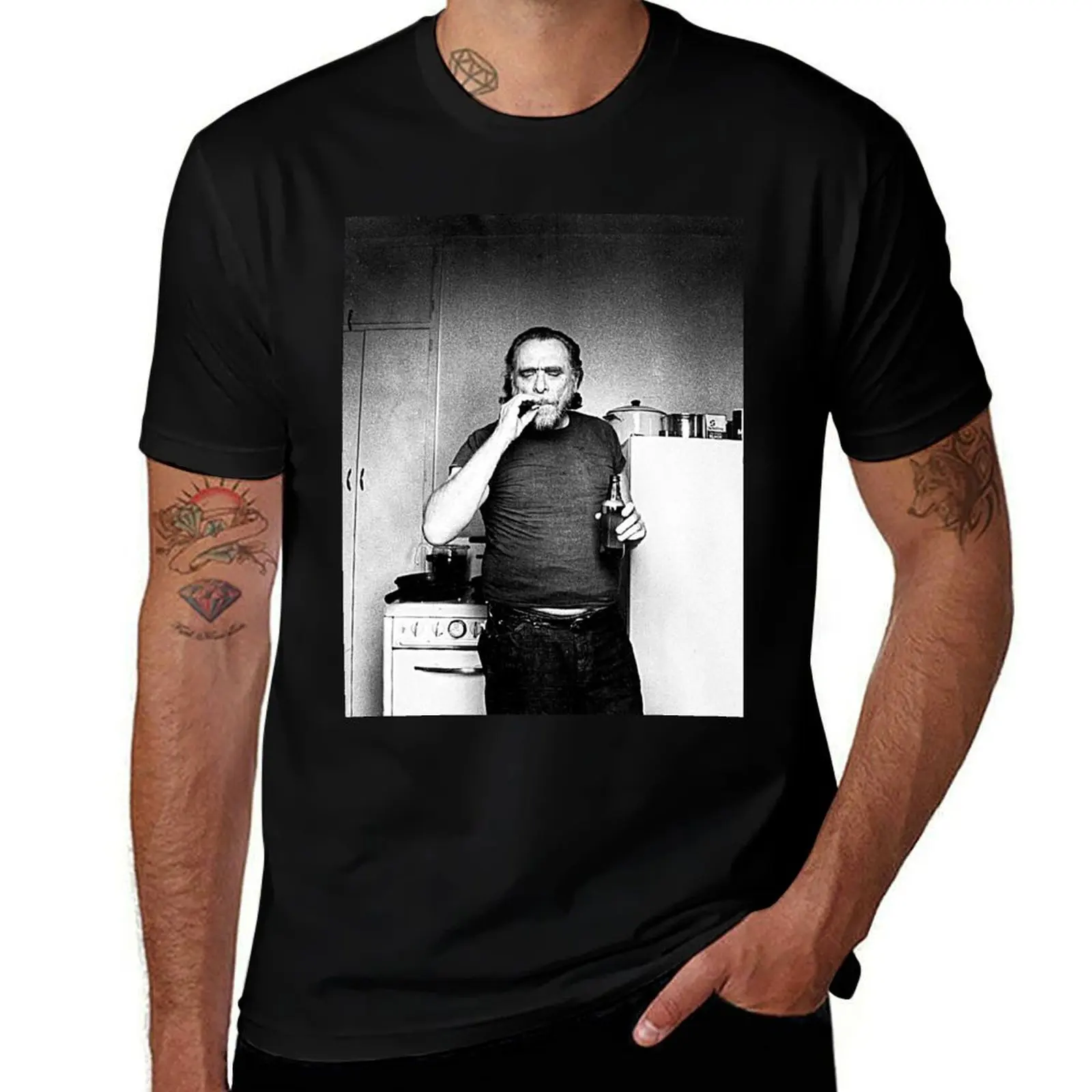 Charles Bukowski ))(( Poet and Novelist Fan Design T-Shirt Plus Size Outdoor Casual Top T-Shirt