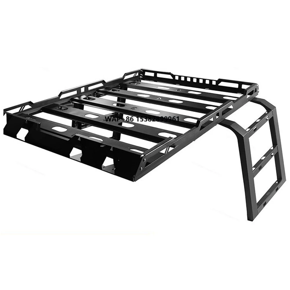 

4WD LED Vehicle Roof Cargo Carrier Steel Luggage Rack Tray Ladder for Wrangler JK 2007-2017 Tent Travel Rack for 2007-2017