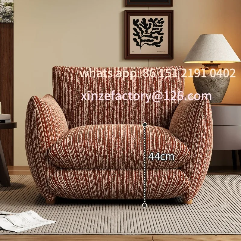 

Customizable single sofa retro style living room bedroom study lounge chair lazy sofa