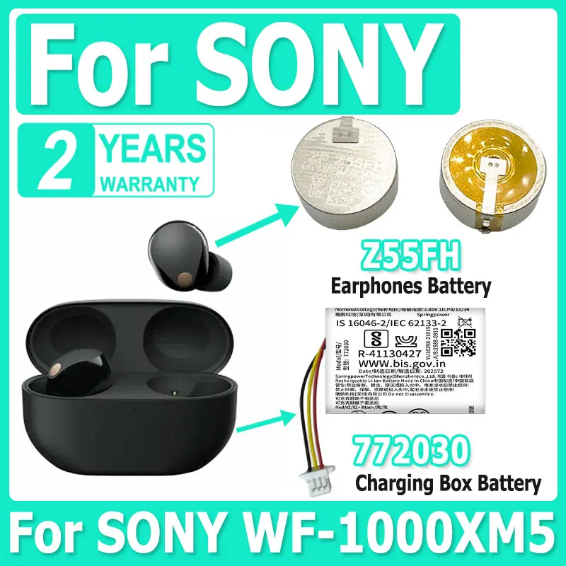 

Новый аккумулятор Z55FH 772030 для наушников Sony WF-1000XM5, аккумулятор/зарядное устройство + бесплатные инструменты