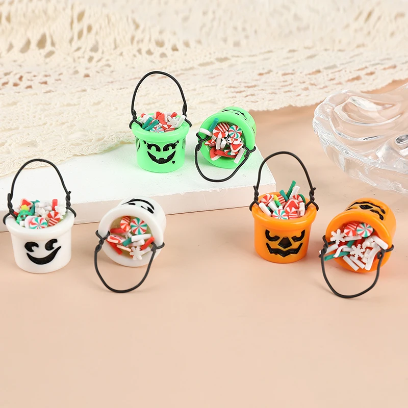 1Pair Fashion Christmas Drop Earrings 3D Resin Candy Basket Jewelry For Girl  and Woman Birthday Gift