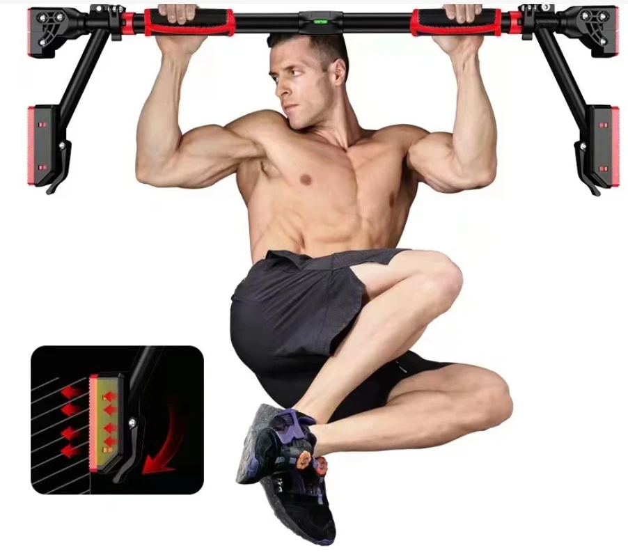 Strength Training Adjustable Size Smart Lock Portable Wall Mounted Horizontal Bar Gym Fitness Pull up Bar