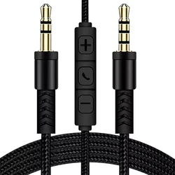 1.2 m Audio Cable 3.5 mm Mobile Phone Connection Headphone Cable Speaker Cable Male To Male With Microphone Control Tuning Cable