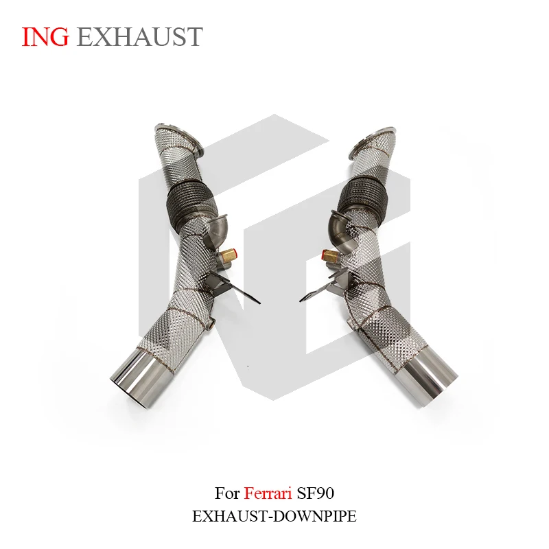 ING Exhaust Downpipe Catless for Ferrari SF90 Vehicle Air Converter High Flow Heat Shield Engine Tube Hot Performance System