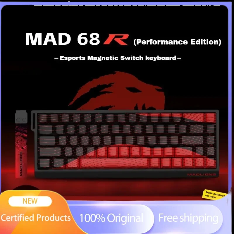 

FGG MADLIONS MAD60 MAD68 Gaming Keyboard with Magnetic Switch Wired 8K Polling Rate RT0.01MM 128K Ergonomic RGB Light for PC