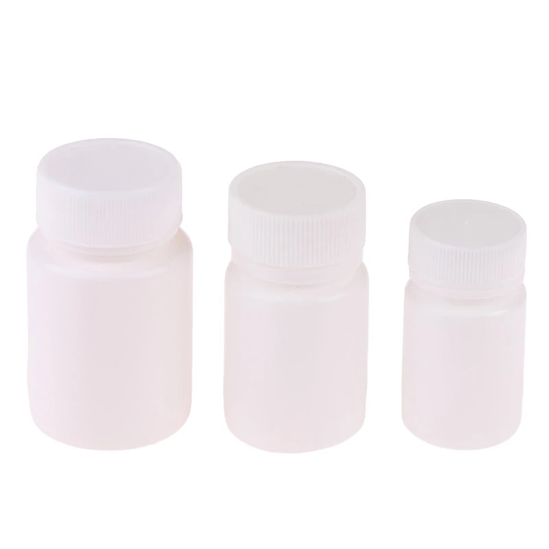 Botellas rellenables de plástico PE de boca pequeña, botellas vacías de sellado, viales de 15ml, 20ml, 30ml, contenedor de tienda de reactivos, tapa de rosca de plástico, 1 unidad