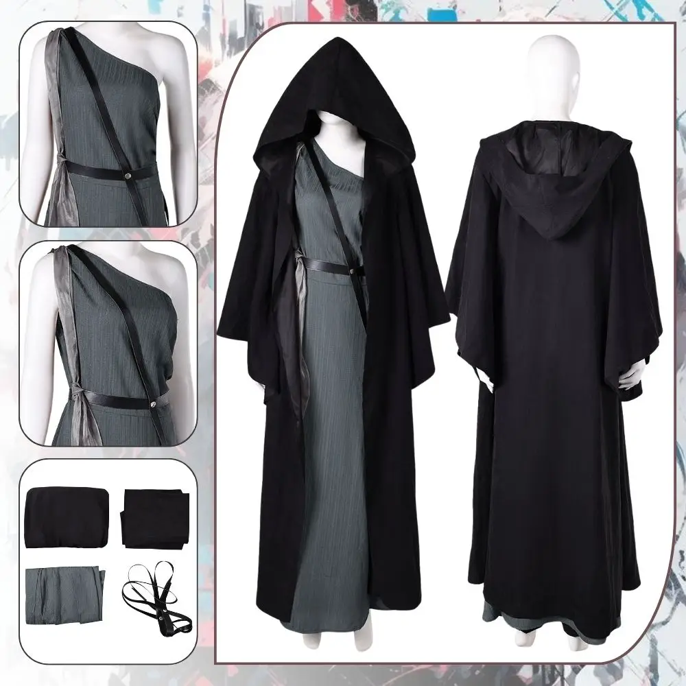 

In the Lost Lands Gray Alys Cosplay Women Costume Disguise for Girls Dresses Cloak Belt Outfits Fantasy Halloween Carnival Suit