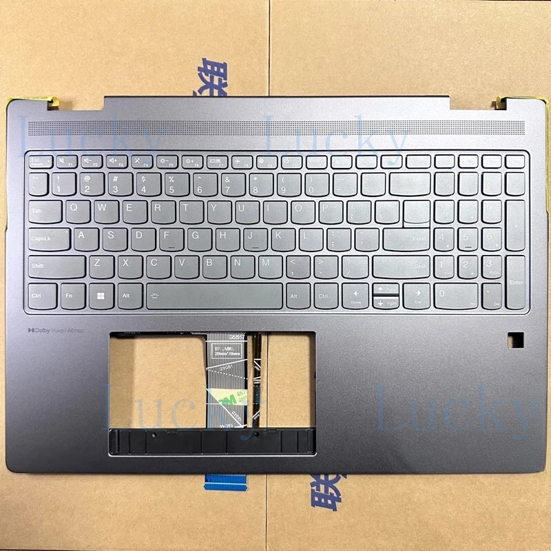f  New Palmrest Upper Case US Backlit Keyboard FP For Yoga 7 16IRL8 82YN Storm Grey